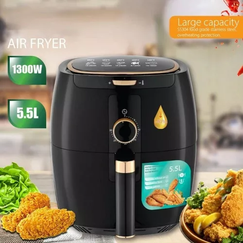 Freidora Aire Sin Aceite Raf 5.5l 1300w Hlc Home Color Negro