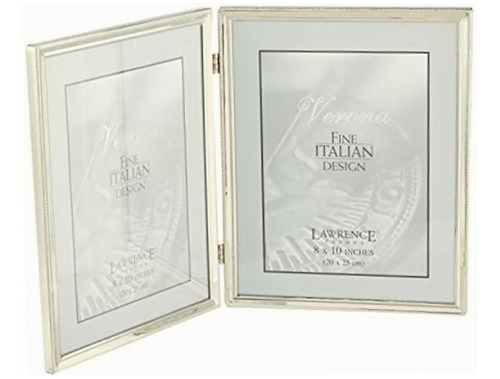 Lawrence Frames 11680d Polished Silver Plate Hinged Double Color Plata