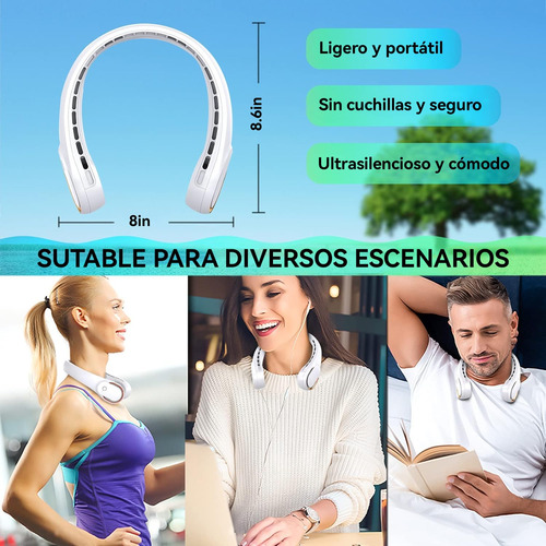 Ventiladores De Cuello Portátil Recargable, Salida De Aire