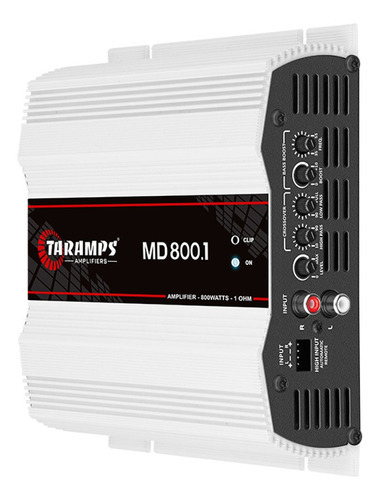 Potencia Taramps Md800 1 Canal 800w Rms Auto Amplificador Color Blanco