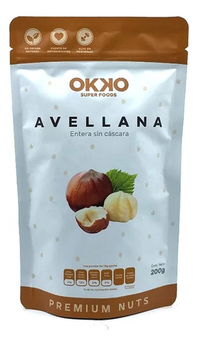 Avellana Entera Sin Cascara 200g Okko Super Foods
