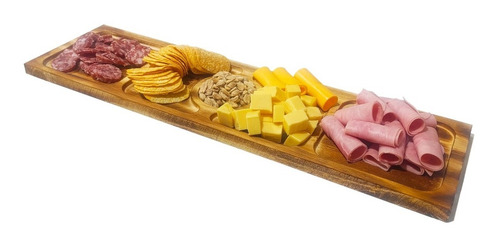 Imagen 2 de 7 de Tabla Para Picadas Grande Madera 5 Cavidades