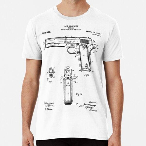 Remera Patente De  Colt - Browning 1911 Colt Art - An