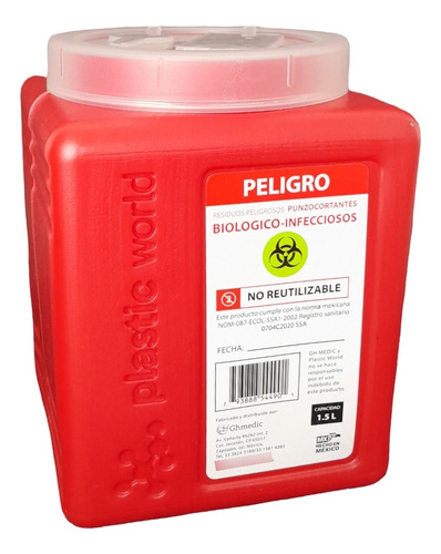 Contenedor De Residuos Punzocortantes Rpbi 1.5l