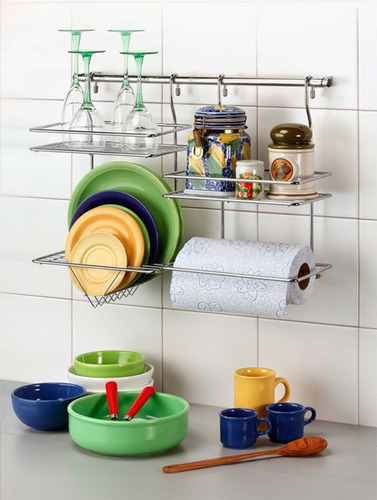 Organizador Cocina Barral Secaplatos Porta Rollo Utensilios