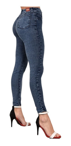 Pantalon Jean Calce Perfecto Levanta Cola Tiro Alto Elastiza