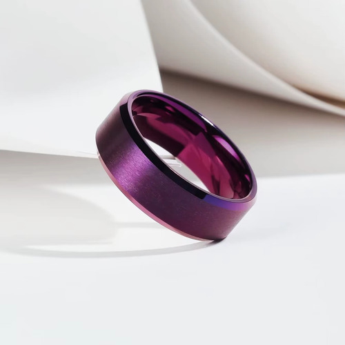 Anillo Titanio Acero Inoxidable 8mm Hombre Mujer Moda