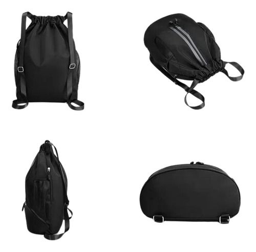 Mochila Saco Esportiva Treino Passeio Academia Impermeável Cor Azul-escuro Desenho Do Tecido Liso Com Listra