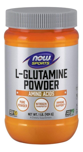 L Glutamine Powder Now Sports Pure Aminoacid Powder 454 g Sabor Sin sabor