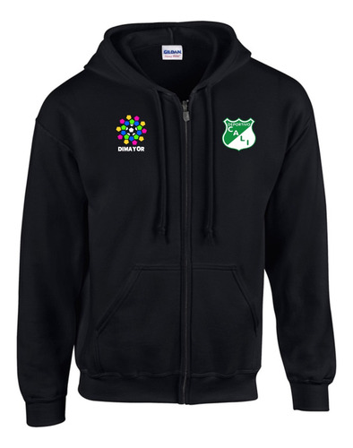 Buzo Capota Cremallera Deportivo Cali Hoodie Black Premiun