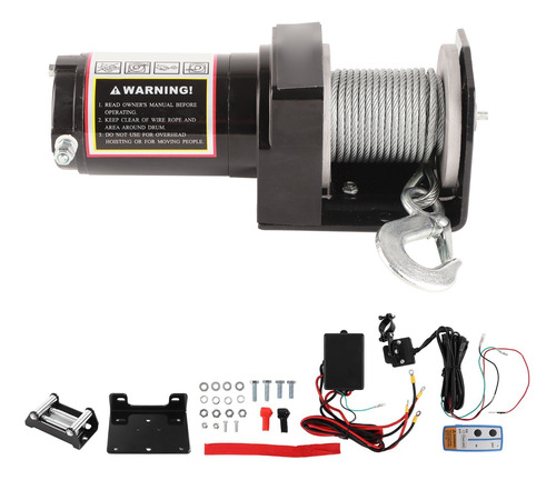 Winch Eléctrico Todoterreno Cable 2500lbr Remolque Utilitaro