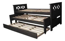 Comprar Cama Triple Nido Carro Pino Macizo 1 Plaza Madera 80x190 Cm