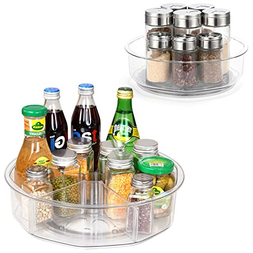 2 Pack Lazy Susan Organizer 12 Inch And 9  With Divider...