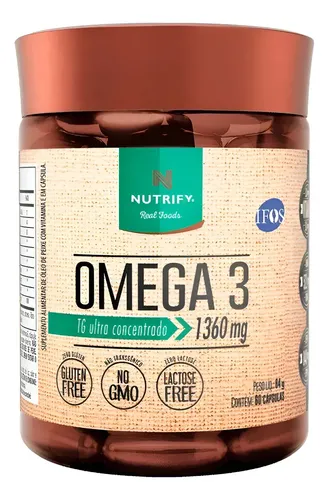 Ômega 3 Tg - 1360mg - 520mg Dha - 840mg Epa Nutrify 60 Cáps Neutr...
