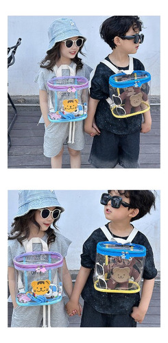 Mochila Impermeable Transparente Con Dibujos Animados De Conejos Para Niños