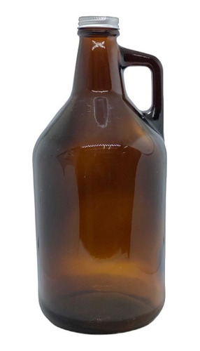 Botellon Vidrio Growler Ambar Cerveza C Tapa 1.9 Lts X4