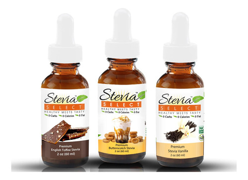Stevia Select Gotas Butterscotch, Toffee Y Vainilla Keto