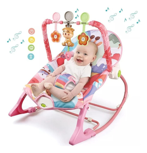 Mecedora Vibradora Ideal Musical Para Bebes Modelo 3 Colores