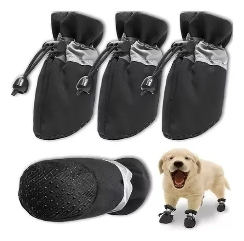 Set X4 Botas Medias Mascota Perro Impermeable Ajustable