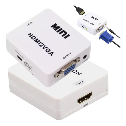 Conversor Adaptador Entrada Hdmi Para Saida Vga Hdmi2vga