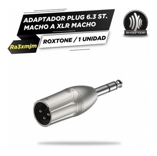 Imagen 2 de 7 de Adaptador Plug 6.3 Stereo A Xlr Macho - Roxtone Ra3xmjm