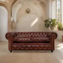 Comprar Sofa Chesterfield Sillon Chester En Cuero Vacuno Real