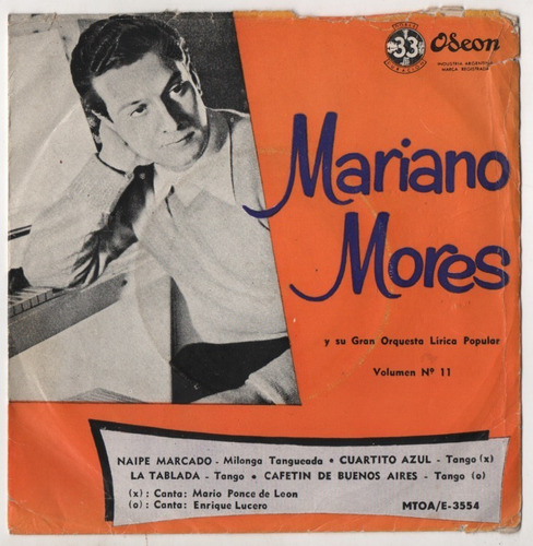 Single Mariano Mores Y Su Orquesta Típica Lírica Popular