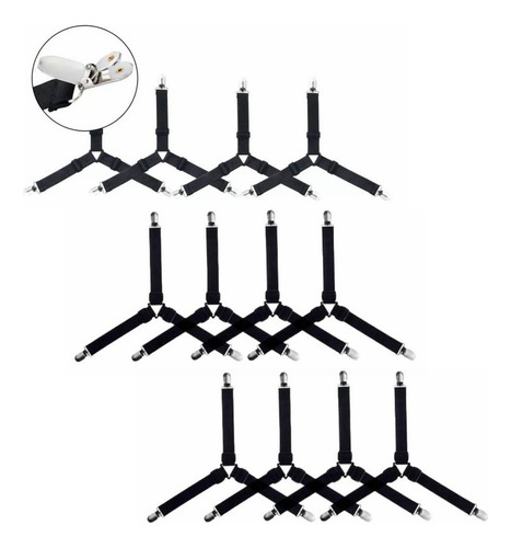 Pinzas Sujeción Sábanas Triangulares Ajustables 12 Págs.