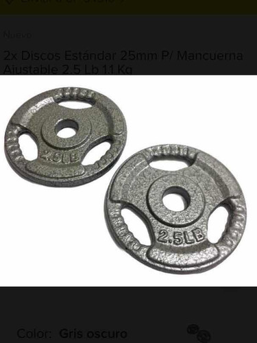 Set 4 Discos Estándar Para Mancuerna / Barra Ajustable 2.5lb