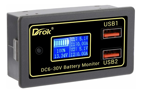 Drok Monitor Bateria Vehiculo Dc Porcentaje Capacidad V