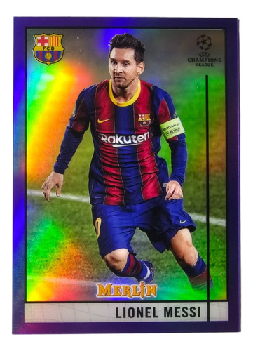 Tarjeta Lionel Messi Barcelona Topps Merlin Purple /299