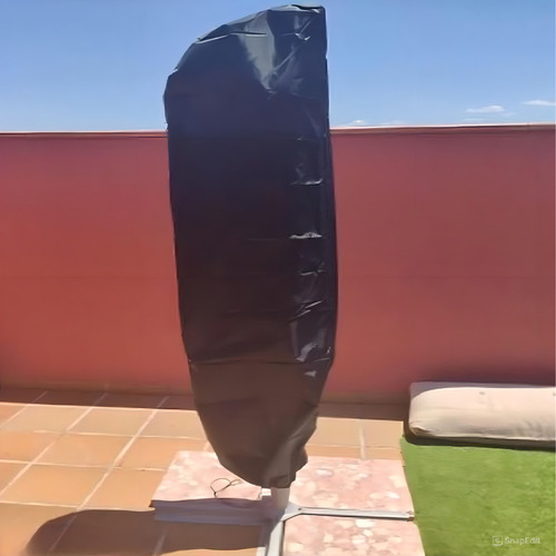 Capa Protetora P/ Ombrelone Lateral Impermeável Preta Cor Preto Lisa