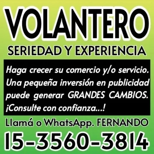 Volantero. Reparto De Volantes Y Folletos En Capital Federal