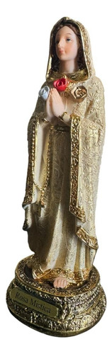 Escultura Rosa Mistica 20 Cm Porcelana Ojo Pintado Blanco