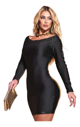 Vestido Fem Ombro A Ombro Curto Pit Bull Jeans Ref 85751