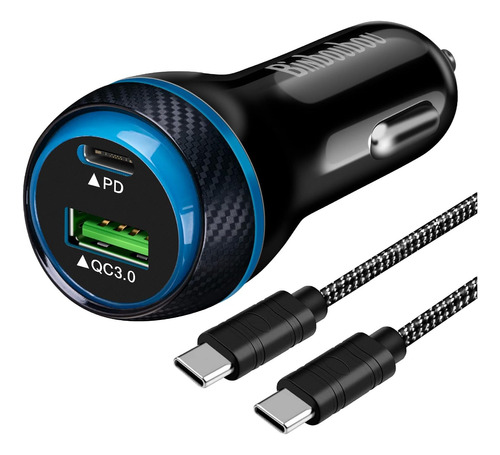 Cargador De Coche Superrápido Tipo C De 45 W, Adaptador De C