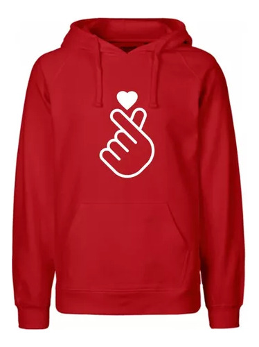 Buzo Canguro Corazón Coreano K-pop Dedos Hoodie Unisex