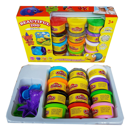 Plastilina Play Dough Doh Slime Masa Set X12 + 5 Figuras