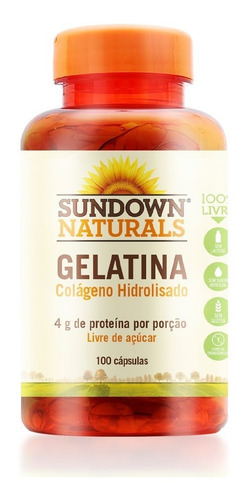 Imagem 1 de 4 de Gelatina Colágeno Hidrolisado 100 Cápsulas Sundown Naturals