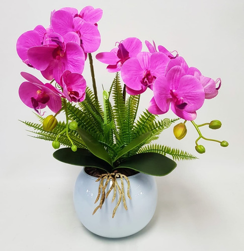 Arranjo Grande De Orquídea Artificial No Vaso 1 U | Parcelamento sem juros