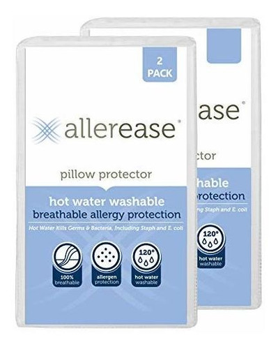 Protector De Almohada Aller-ease Lavable Con Agua Caliente,