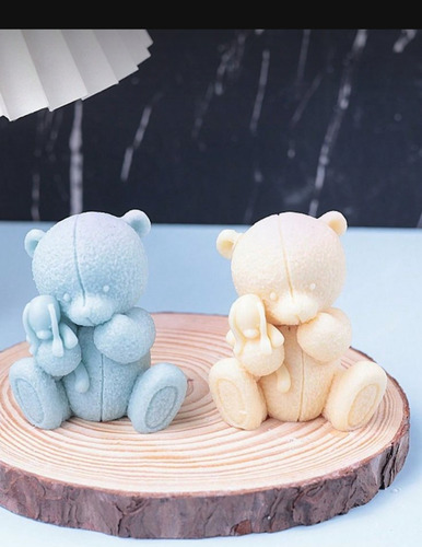 Vela Osito Decorativa De Cera De Soja Para Souvenirs, X 20 U Natural Oso Con Peluche Sin Fragancia