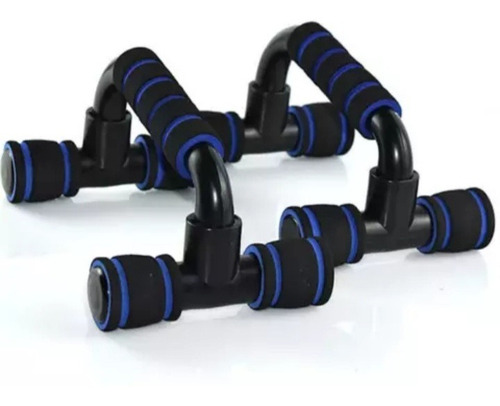 Push Up Para Lagartijas Flexiones Color Negro Y Azul.