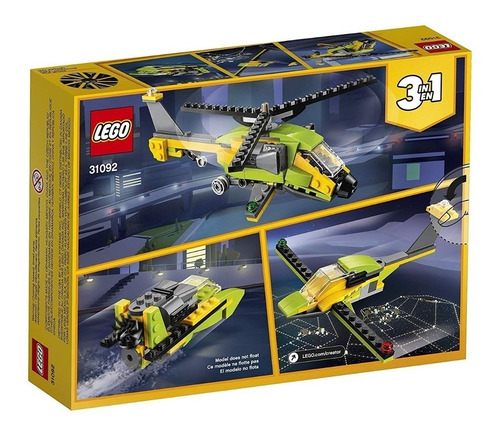 Lego® Creator 3 En 1 - Aventura En Helicóptero 31092- Cuotas
