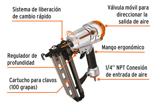 Clavadora Neumatica Clavo Cal. 16 Truper 13181