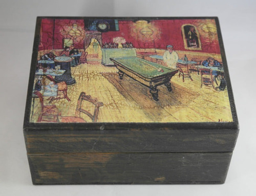 Caja Decorativa De Madera Con Estampa De Pintura De Van Gogh