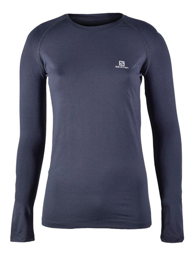 Remera Térmica  Salomon Hybrid Ls Tee Mujer Negro