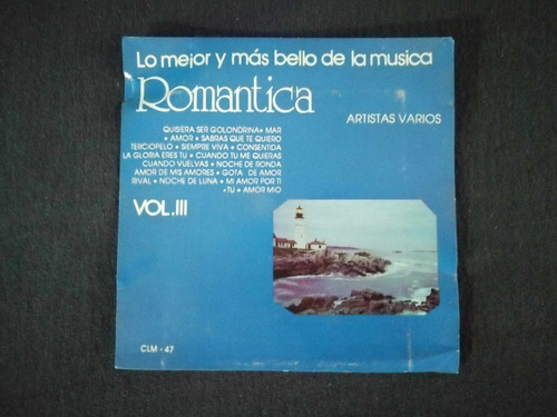 Lo Mejor Y Más Bello De La Música Romantica Vol.3  Cd