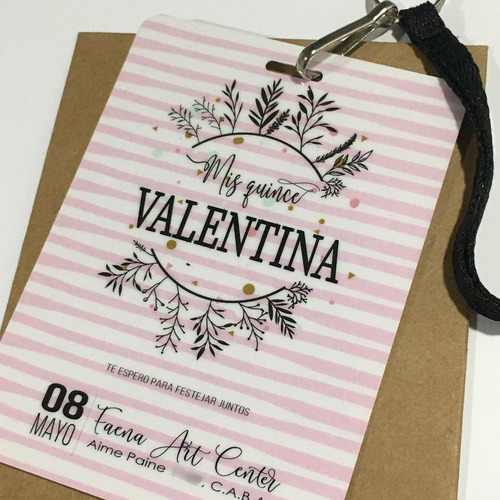 Invitación Tarjeta Vip 15 Años Pase Cordon C/herraje X10