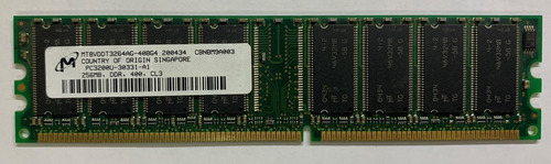 Imagem 1 de 2 de Memória Smart 256mb Ddr 400 Pc 3200u Mt8vddt3264ag